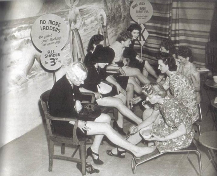 Rationing in WW2 meant that tights weren